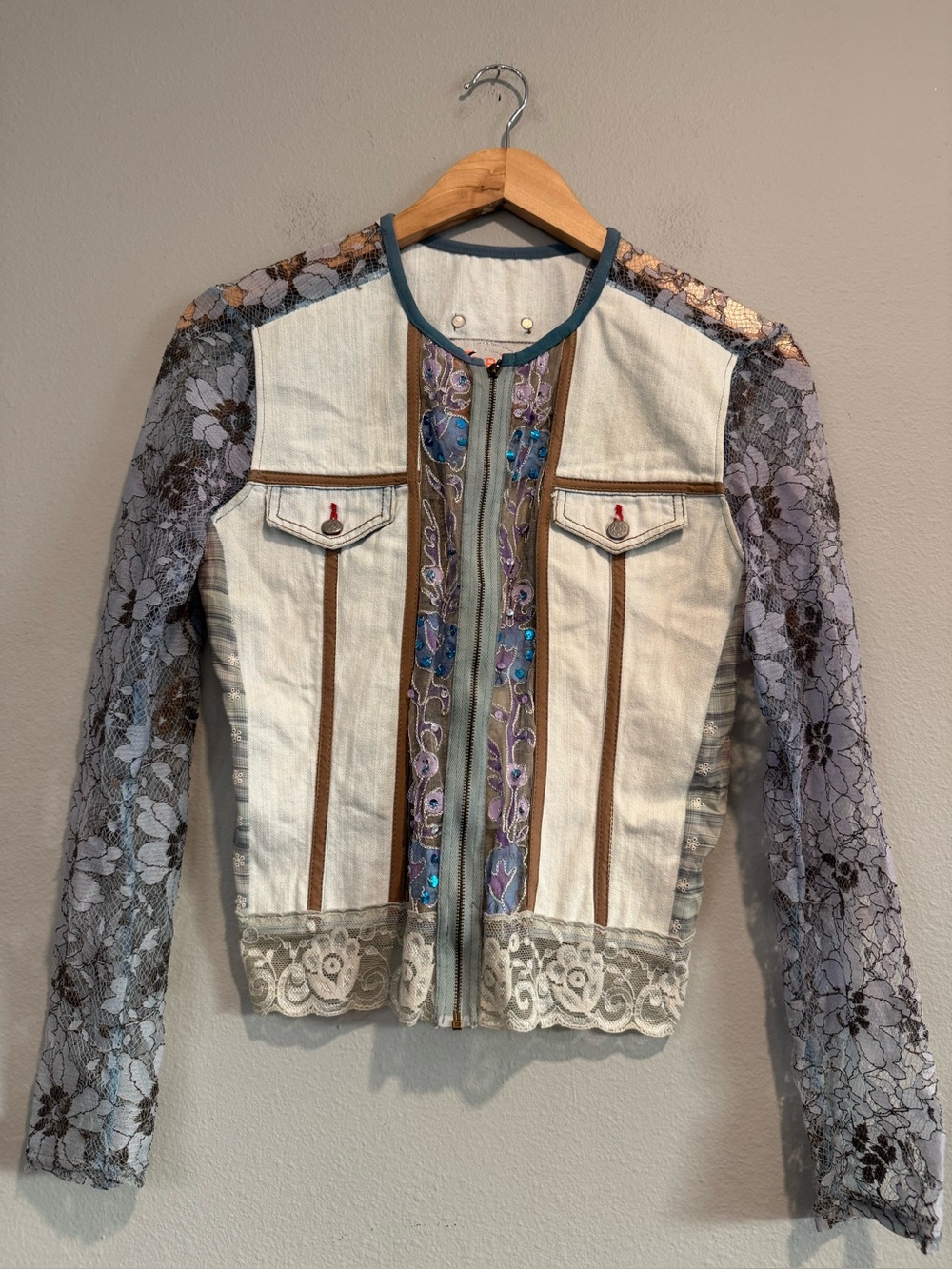 Woo Xoom Paris Vintage Y2K 90s Fairy Lace-Sleeve Jacket S